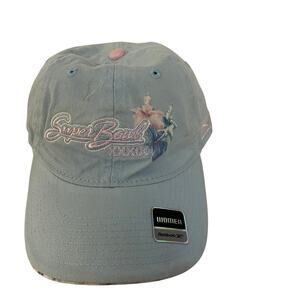 Reebok Women NFL XXXIX Super Bowl Hat Vintage 1997 Tropical Baby Blue Flower NWT